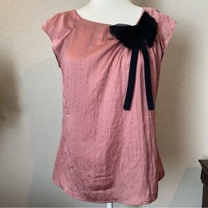 LOFT coquette Pink Women's Top with Black Bow